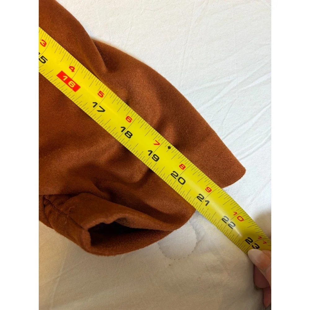 Bar 111 Rust Faux Suede Drape Open Jacket~Sz XL~ Autumn Shirred Sleeves Capsule